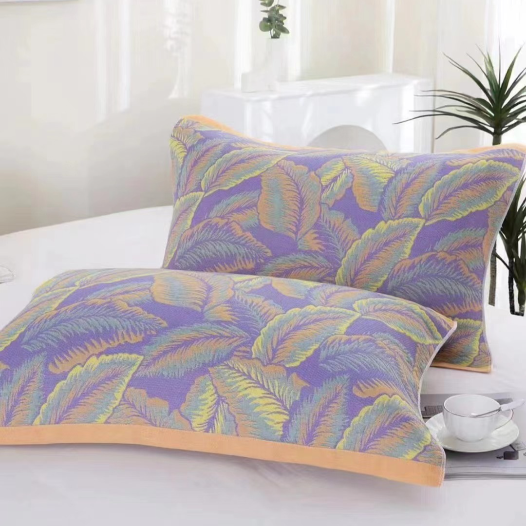 【芭蕉叶】52*78cm棉纱布柔软舒适枕巾一对两只