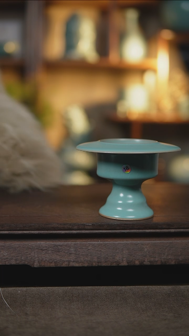 【闪购商品】杯仿古天青手工行炉微瑕18
