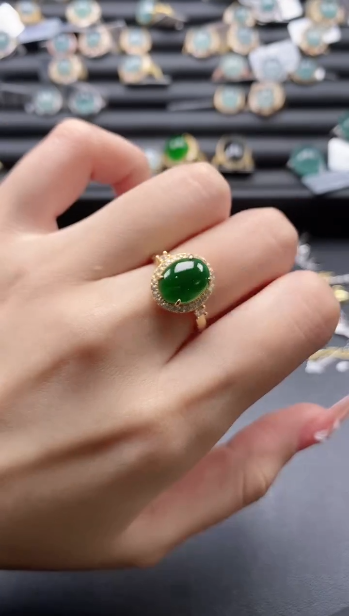 【闪购商品】翡翠戒指银S925镶嵌51151