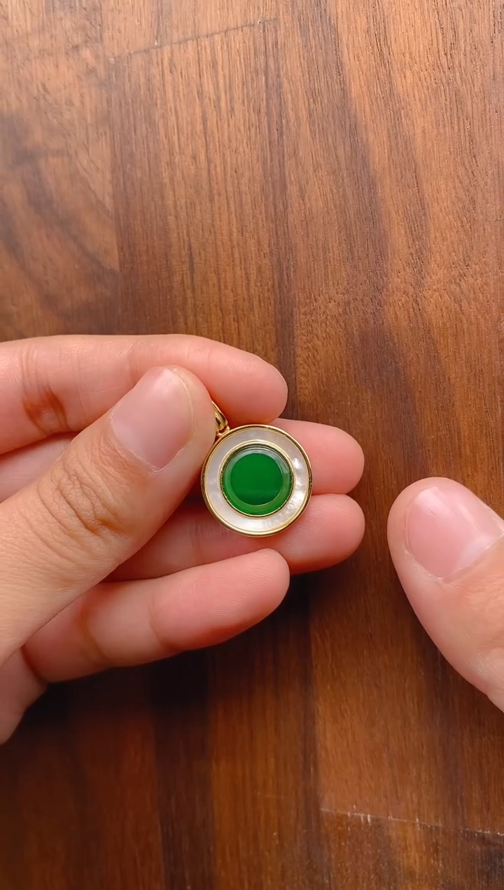 【闪购商品】翡翠吊坠(不含链)银S925镶嵌无事牌