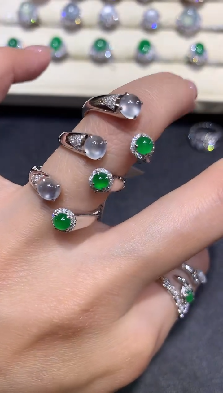 【闪购商品】翡翠戒指18K金镶嵌a153多样性一件发货