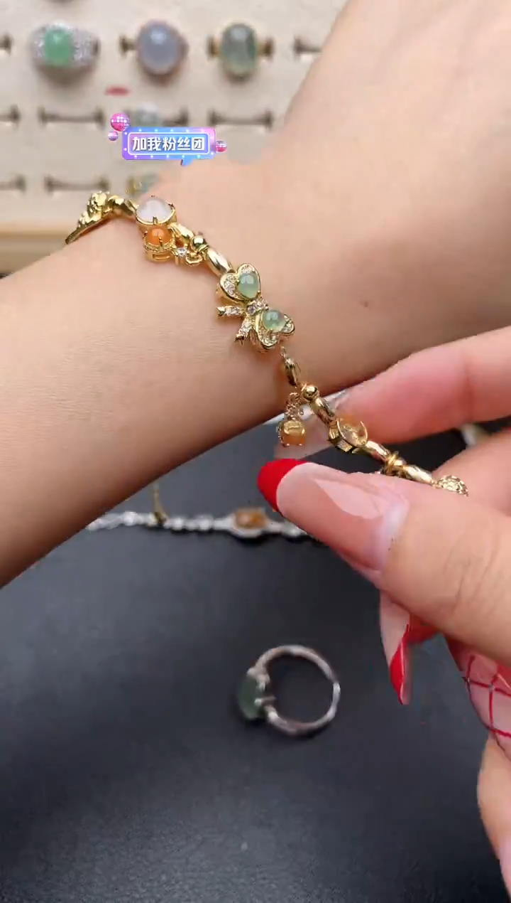 【闪购商品】翡翠戒指银S925镶嵌一物一证一礼盒