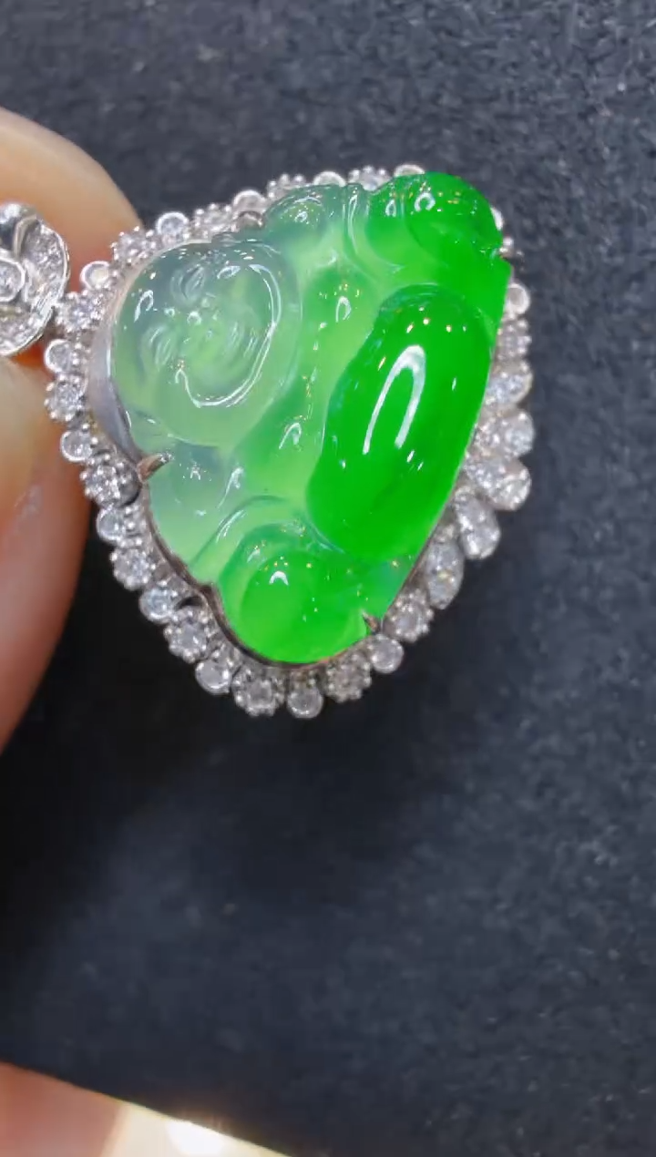 吊坠(不含链)18K金镶嵌翡翠多样性团购发一件