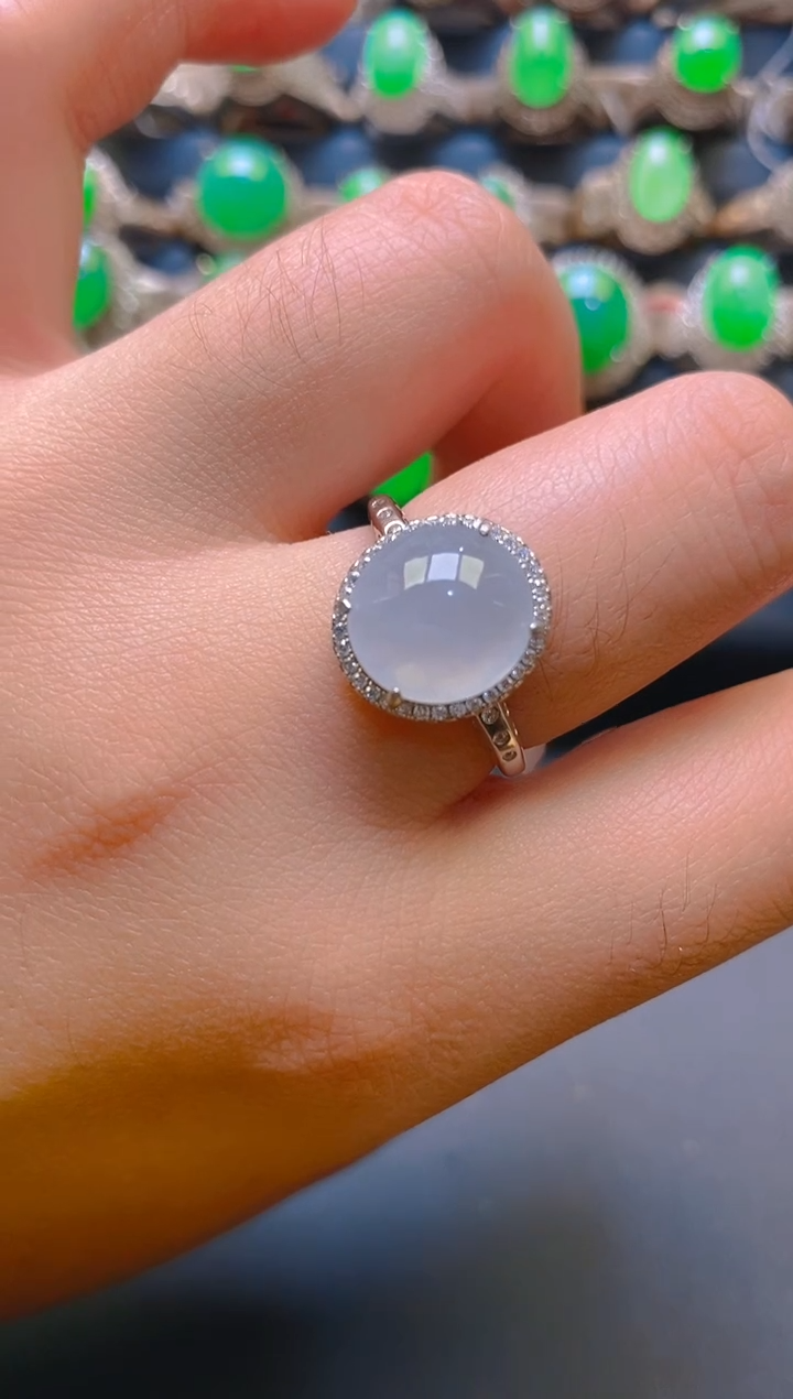 【闪购商品】翡翠耳饰银S925镶嵌天然A货翡翠1