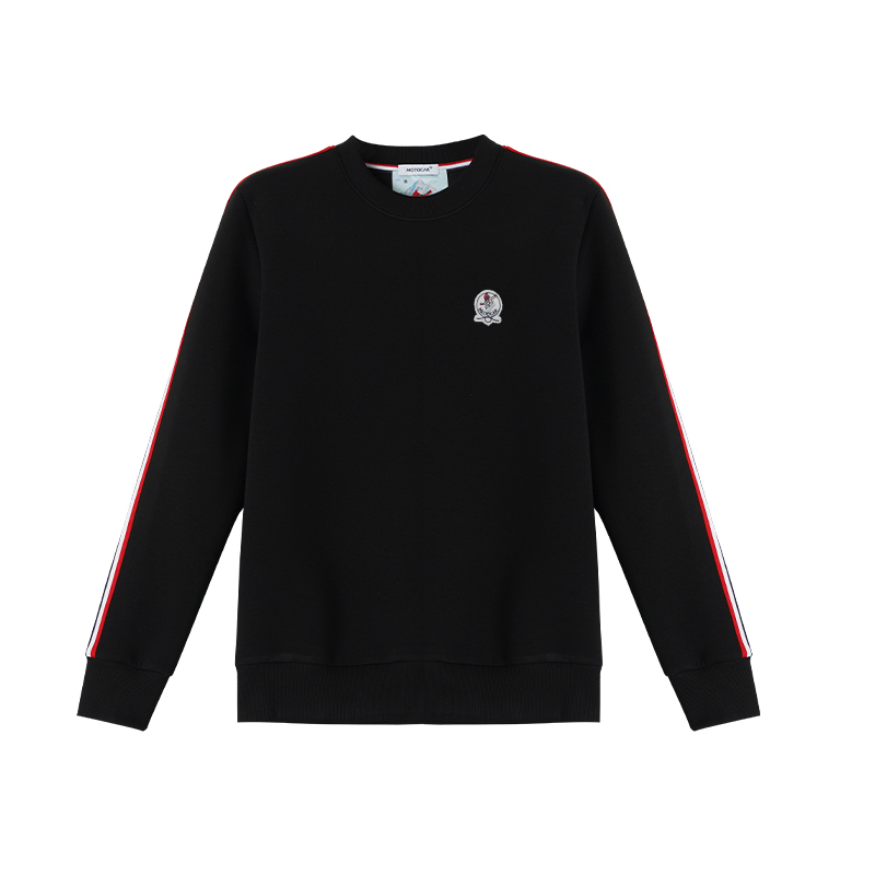 MOTOCAR 2025滑雪系列秋季新款男士双织带时尚休闲运动圆领卫衣