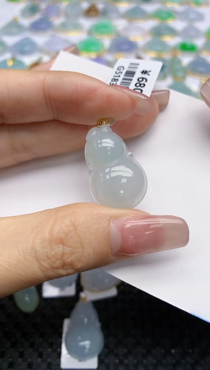 【闪购商品】翡翠18K金镶嵌挂件天然翡翠A货