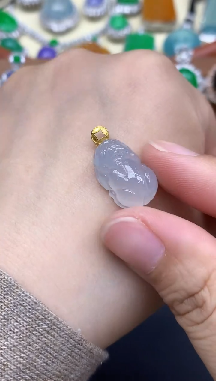 颈饰18K金镶嵌翡翠319-中国好珍宝