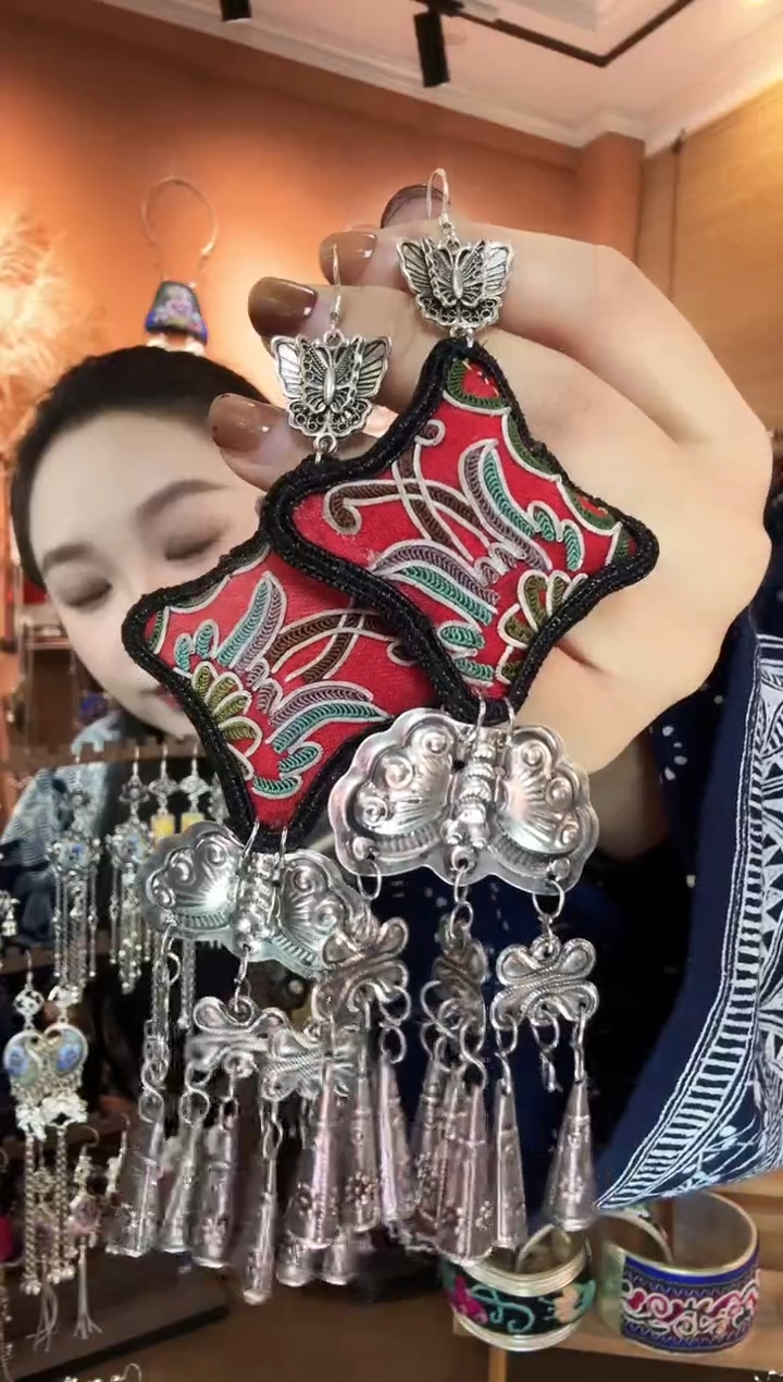 刺绣纯手工民族风耳环