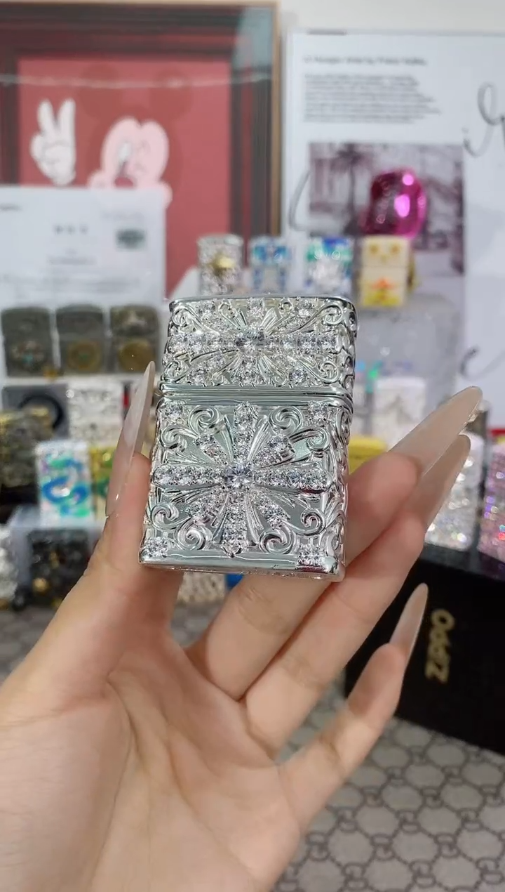 镜面满钻克罗心ZIPPO