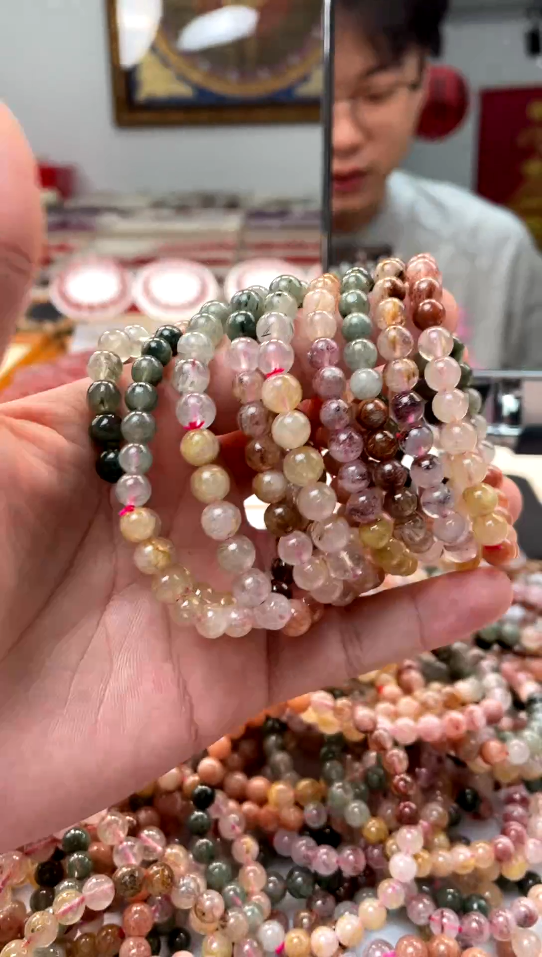 未镶嵌手串水晶【昊哥珠宝】多宝金草莓金发绿发铜发7mm多样性发一