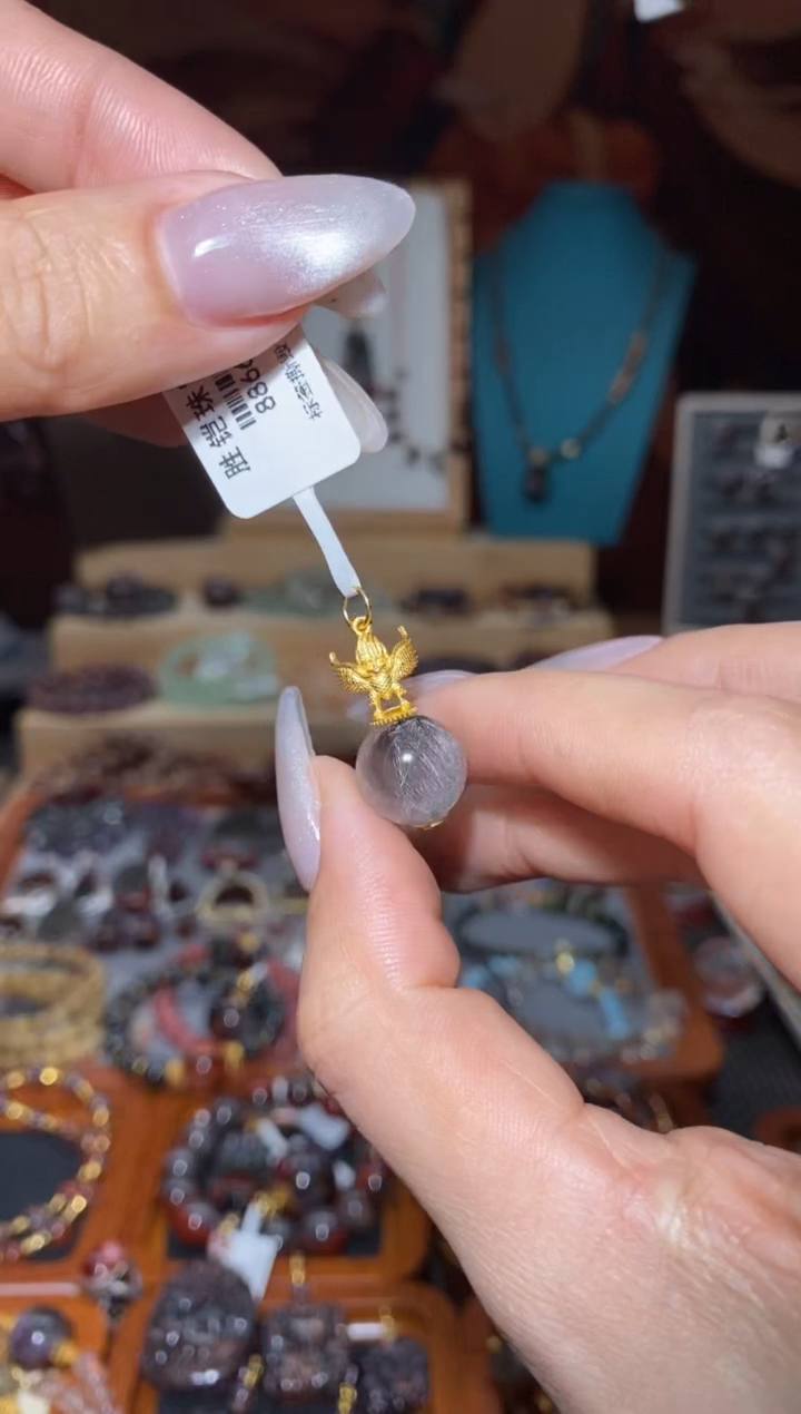 【闪购商品】水晶吊坠未镶嵌黑银钛