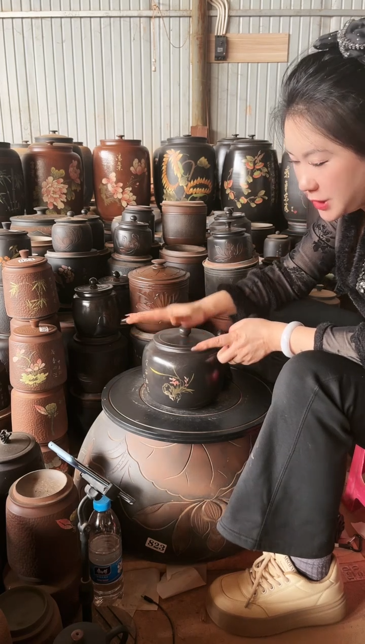 【闪购商品】壶瑕疵茶叶罐 苹果彩填 