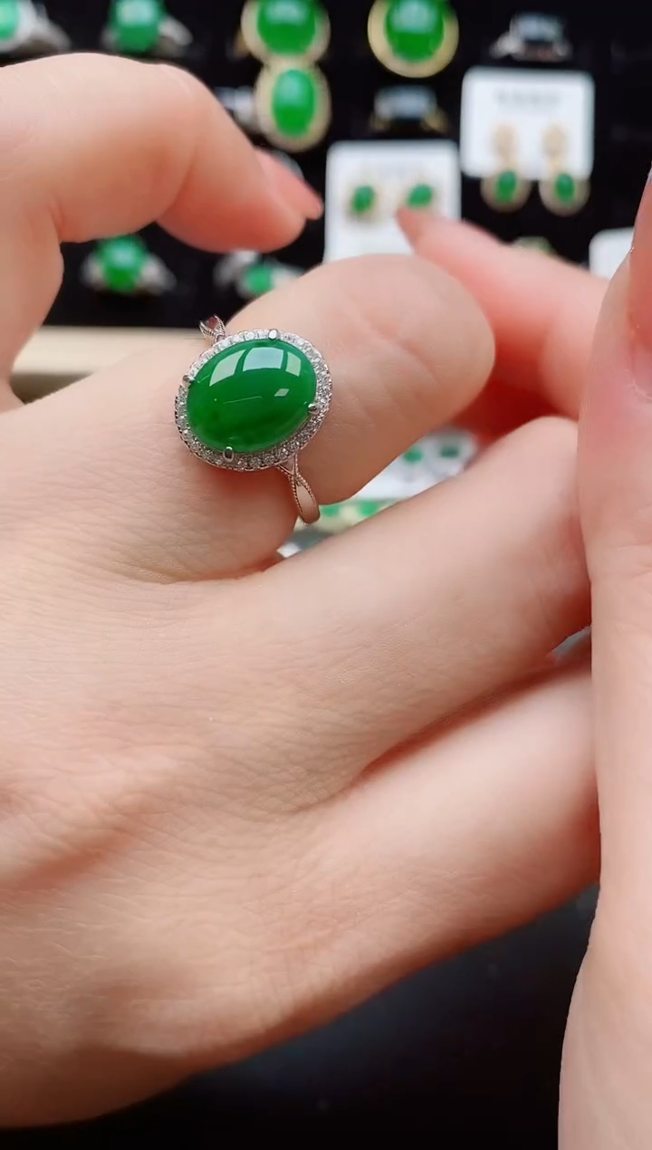 【闪购商品】翡翠戒指银S925镶嵌112121