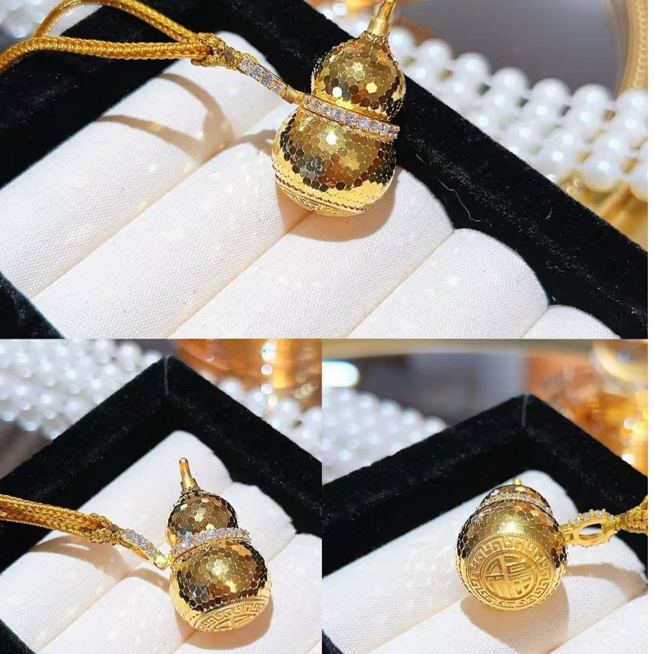 吊坠足银 足银碎碎冰爆闪葫芦轻奢编绳套链