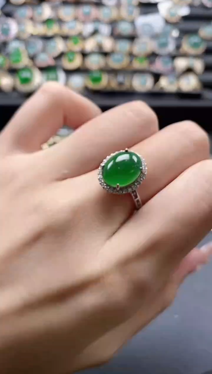 【闪购商品】翡翠戒指银S925镶嵌51511