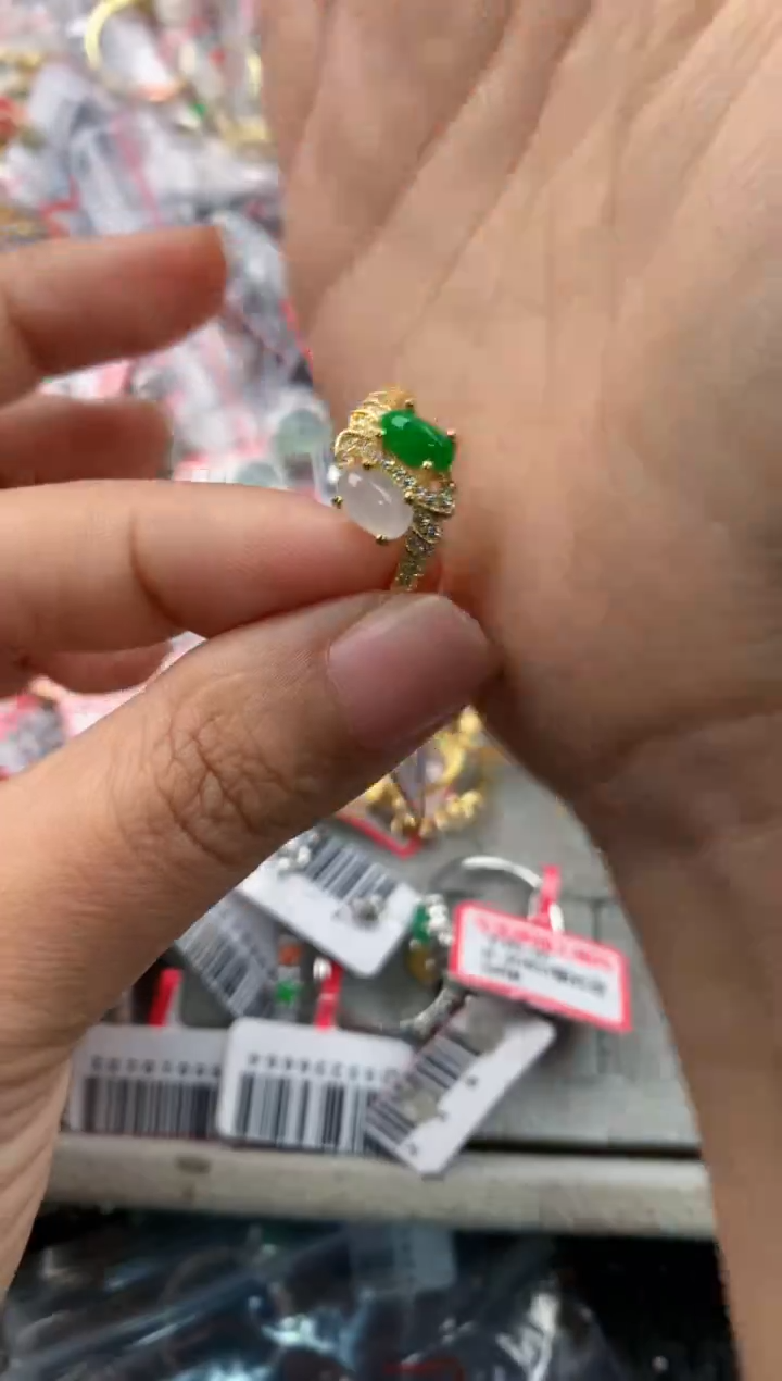 银S925镶嵌戒指翡翠333                1