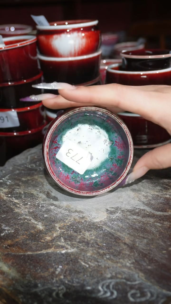 摆件陶精品窑变钧瓷茶器