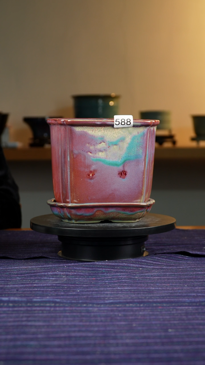 江*588窑变四方花盆