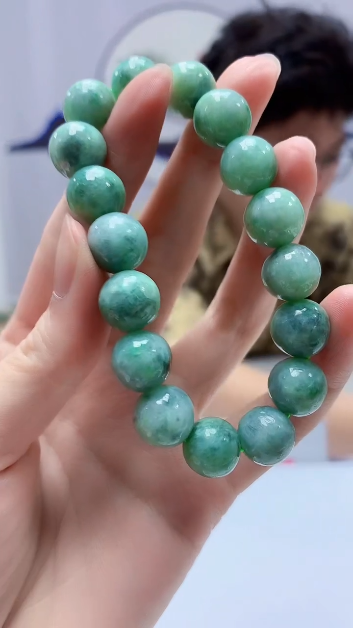 【闪购商品】定制翡翠未镶嵌4688zm-毛货手串195