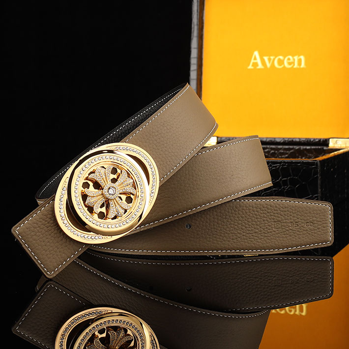 新款时来运转内穿皮带男士真皮时尚腰带商务时尚潮流双面牛皮腰带