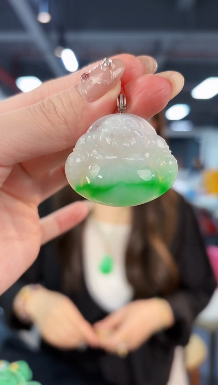 【闪购商品】翡翠颈饰18K金镶嵌缅料A货/支持复检/一件