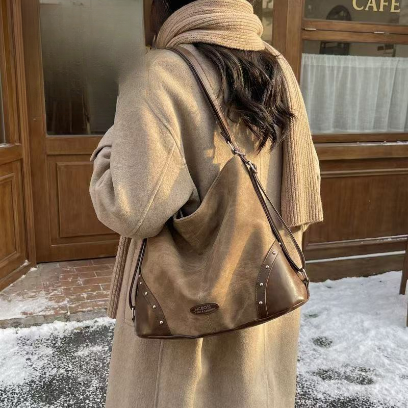 新款包包时尚托特复古休闲大容量单肩双肩包腋下通勤斜挎包