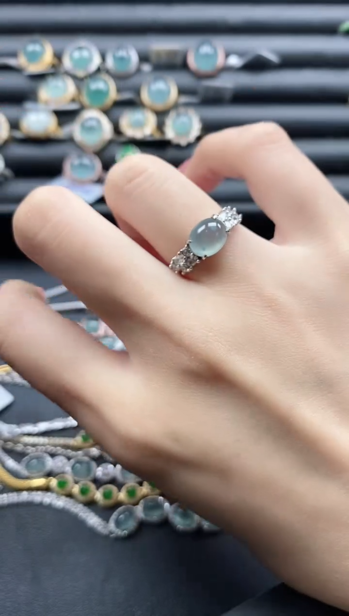 【闪购商品】翡翠戒指银S925镶嵌1111