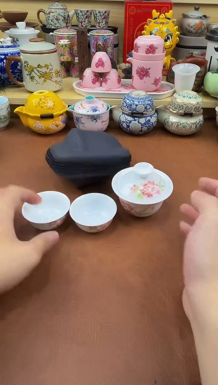 陶瓷茶具摆件旅行套组