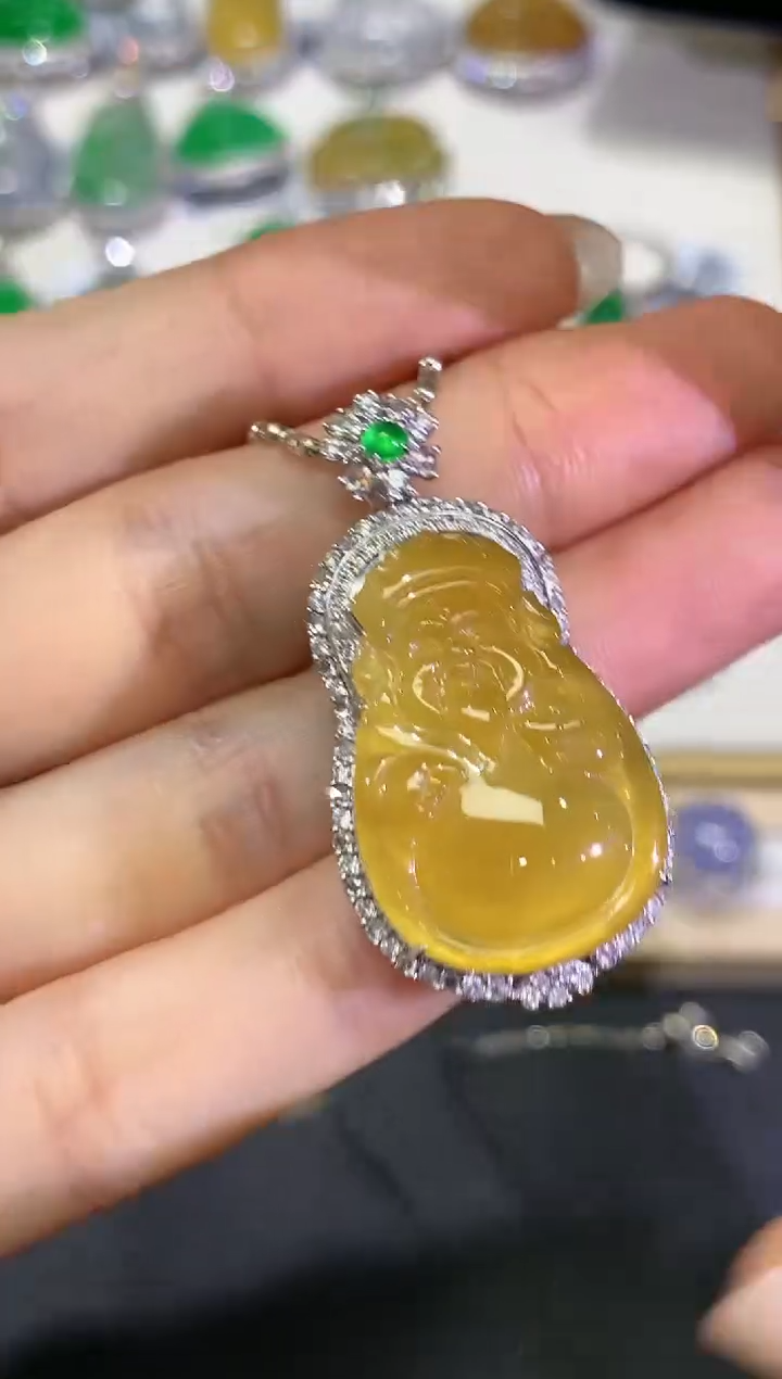 【闪购商品】翡翠颈饰18K金镶嵌团购23
