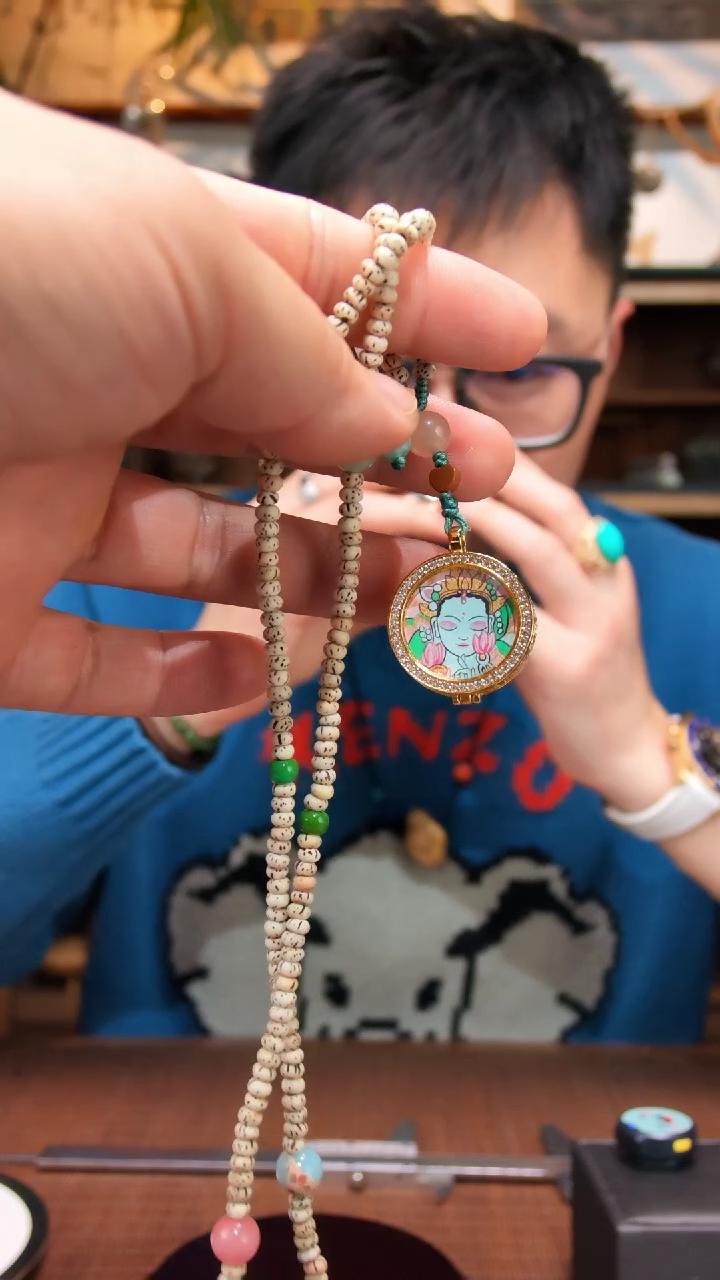 吊坠度母圆珠毛衣链吊坠WH