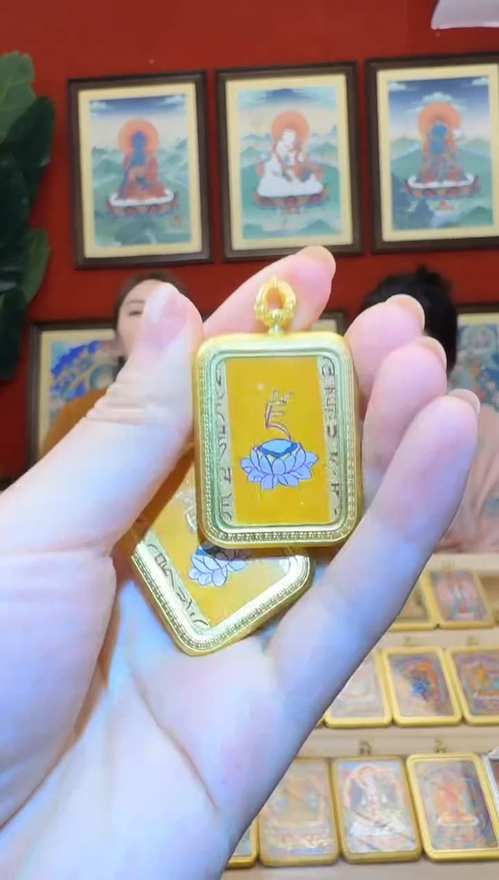 吊坠黄财神-热贡纯手绘