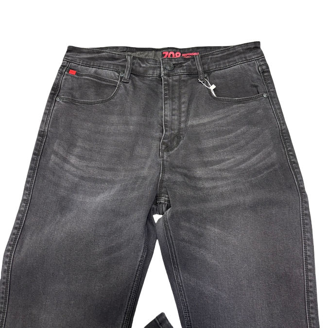 男士大老板舒适微锥黑灰四面弹牛仔裤