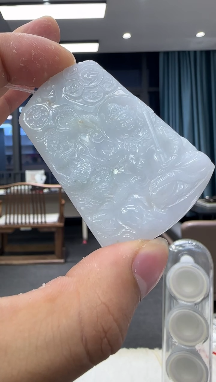 颈饰未镶嵌翡翠天然翡翠A货孤品一件