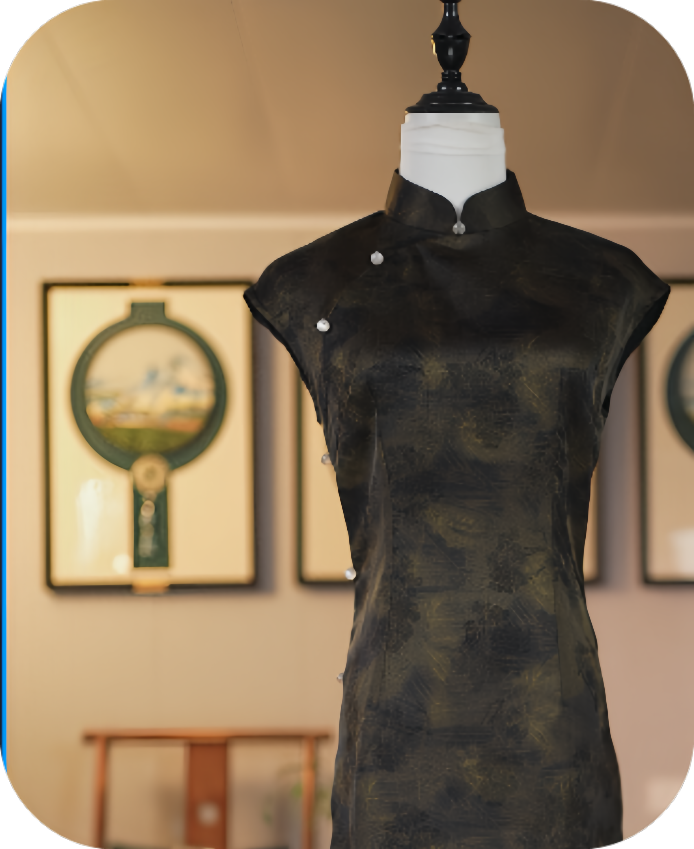 旗袍 长款 双层（衣长约125cm）鎏金岁月 C577（黄）