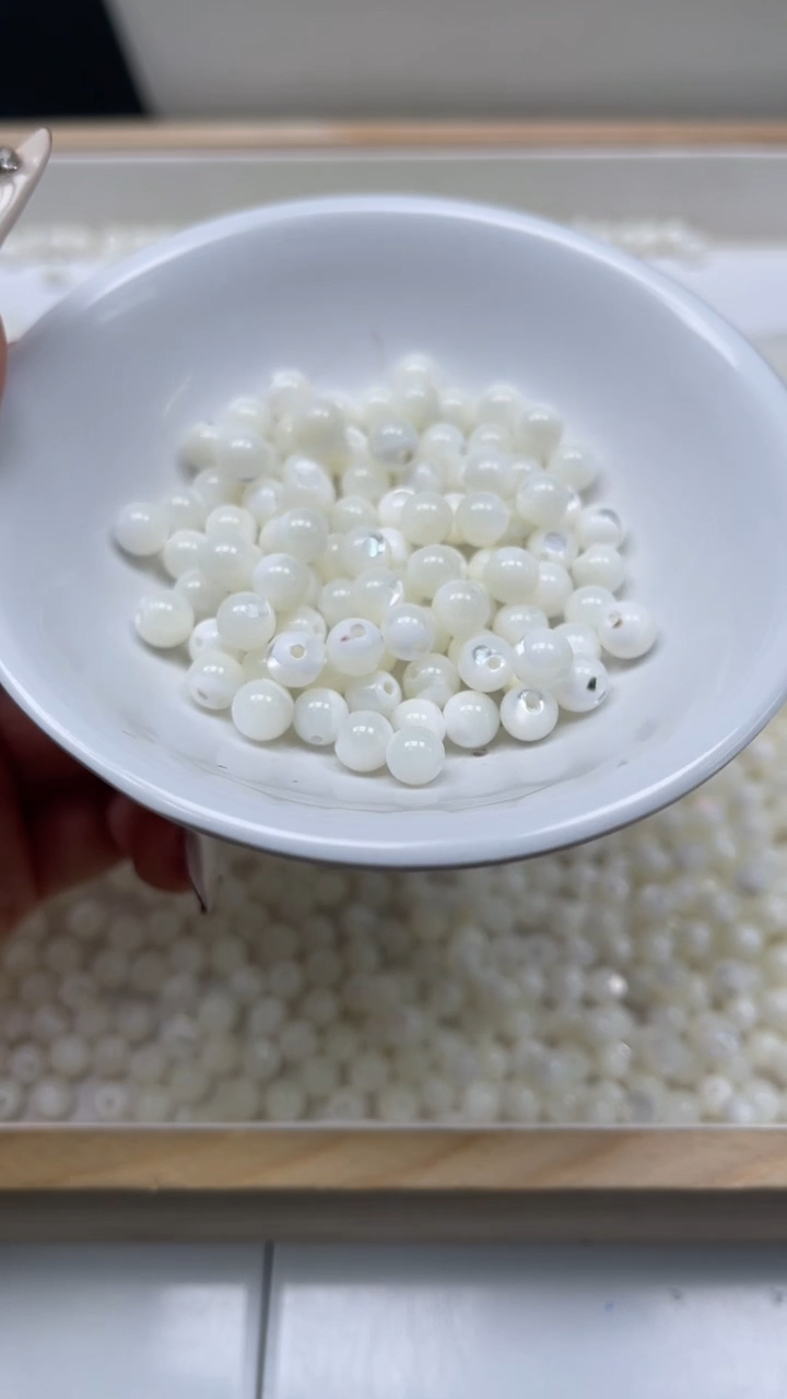 未镶嵌散珠拼合珍珠（马贝珠）D640 珍 珠 贝6mm25个8元