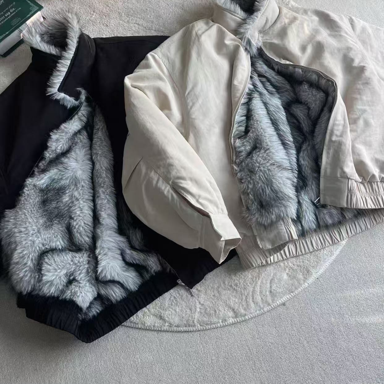 冬款加厚狼王座山雕仿狼毛哈灵顿棉服外套bomber夹克 cleanfit