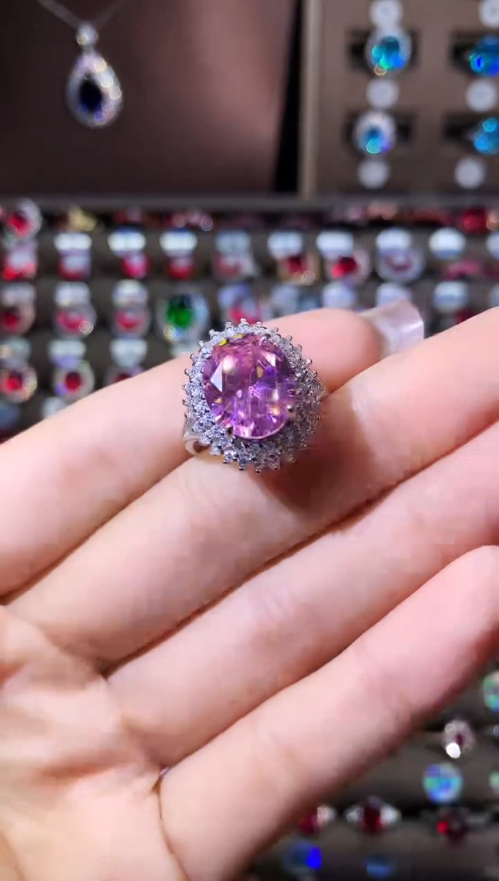 无925银粉色戒指