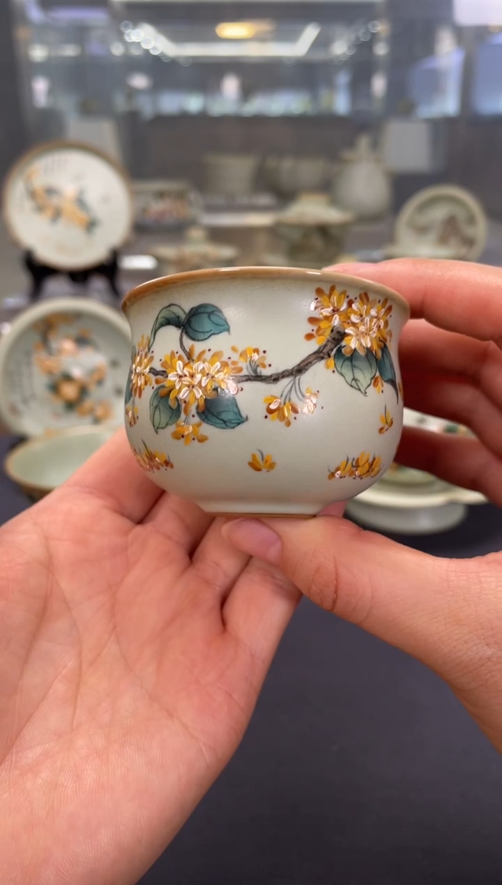 【闪购商品】周泽堂余秀华彩绘圆融杯（桂花）