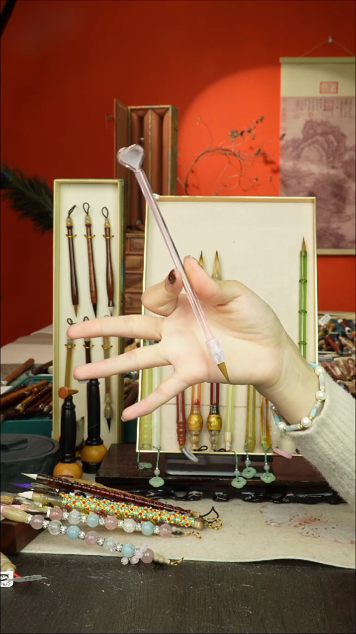 207号闪孤品高货毛笔链接 清水试笔 蘸墨不退