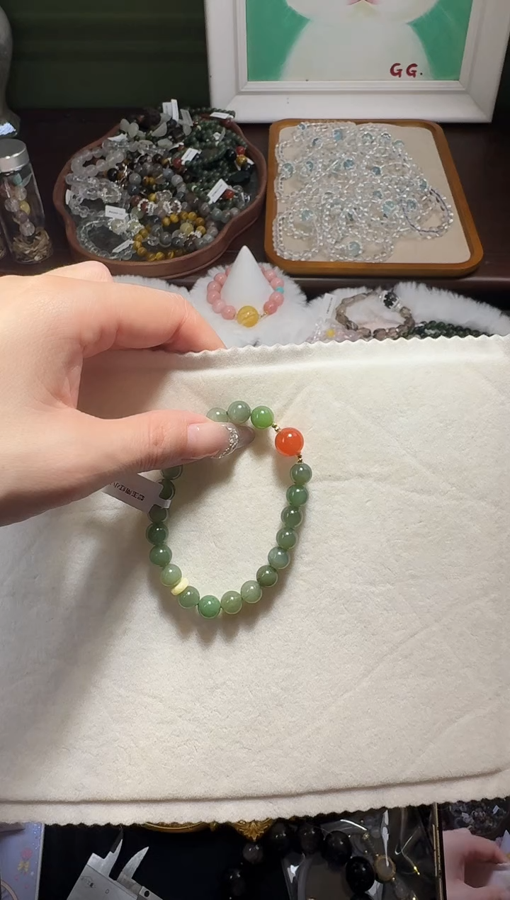 【闪购商品】和田玉（碧玉）手串未镶嵌碧玉南红手串