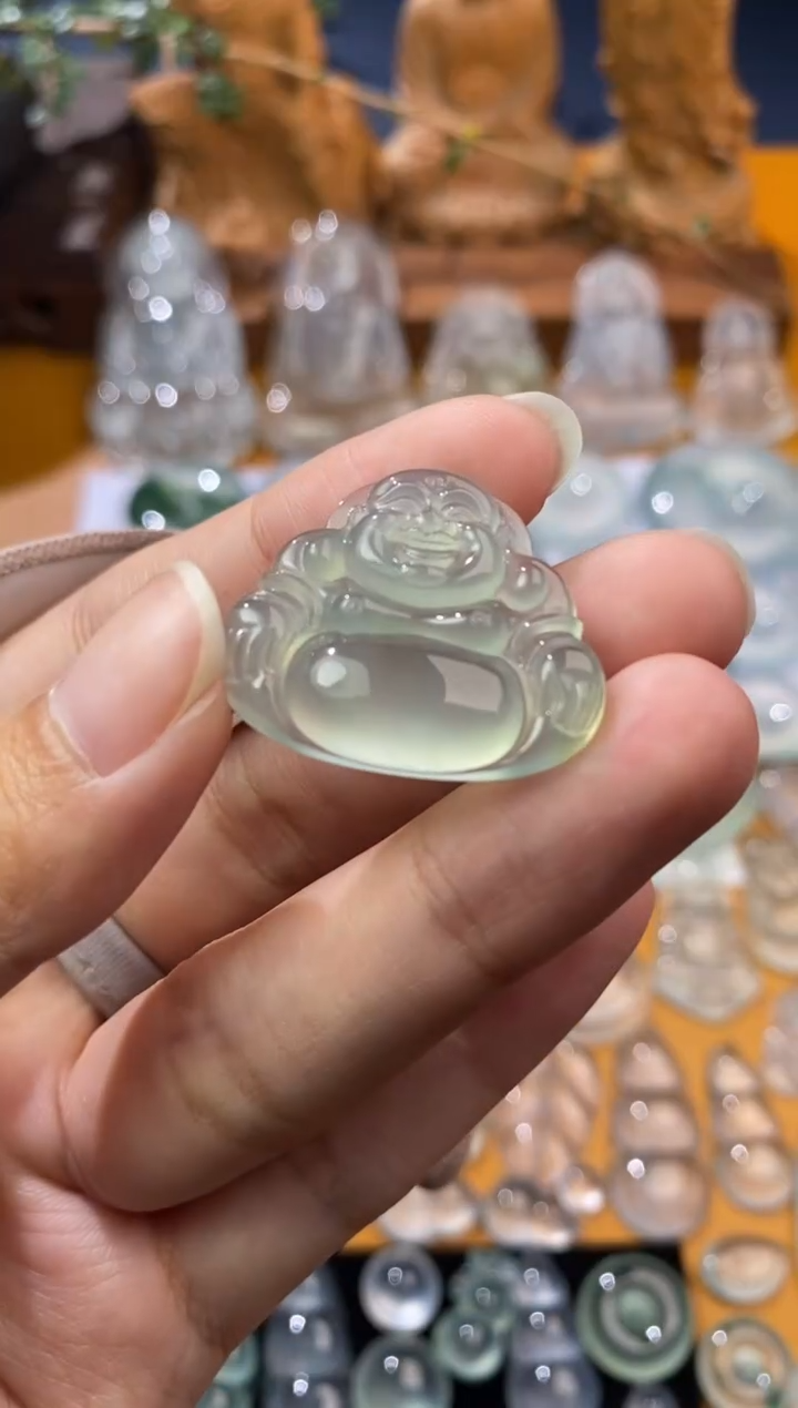 【闪购商品】定制翡翠未镶嵌佛公23.5*27.3*5.0