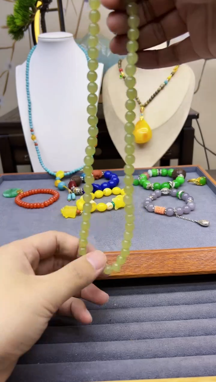 【闪购商品】和田玉（糖玉）颈饰14K金镶嵌X119````````