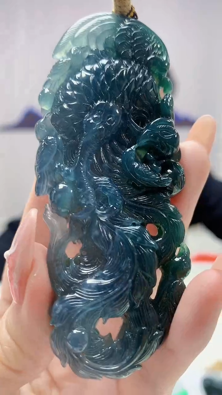 【闪购商品】定制翡翠未镶嵌4917DD-毛货挂件188