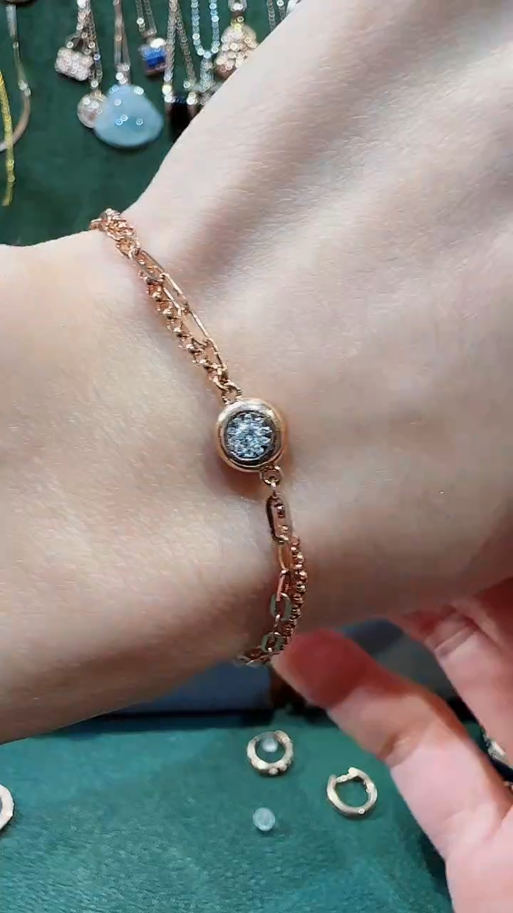 【闪购商品】钻石手链18K金镶嵌18K金钻石泡泡手链