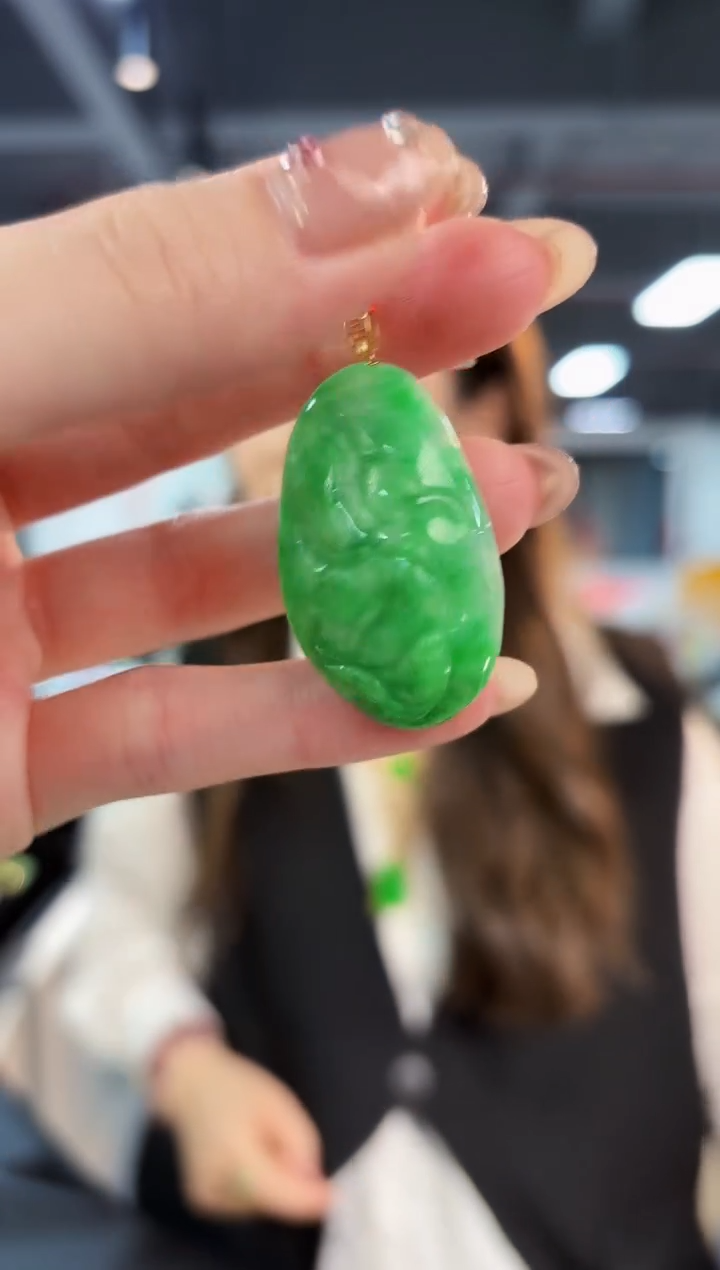 【闪购商品】翡翠颈饰18K金镶嵌缅料A货/支持复检/一件