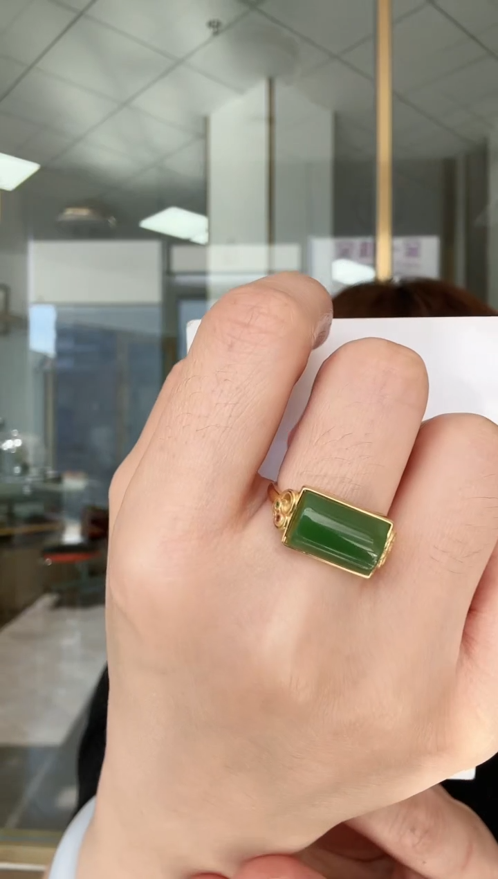 【闪购商品】和田玉戒指银S925镶嵌戒指