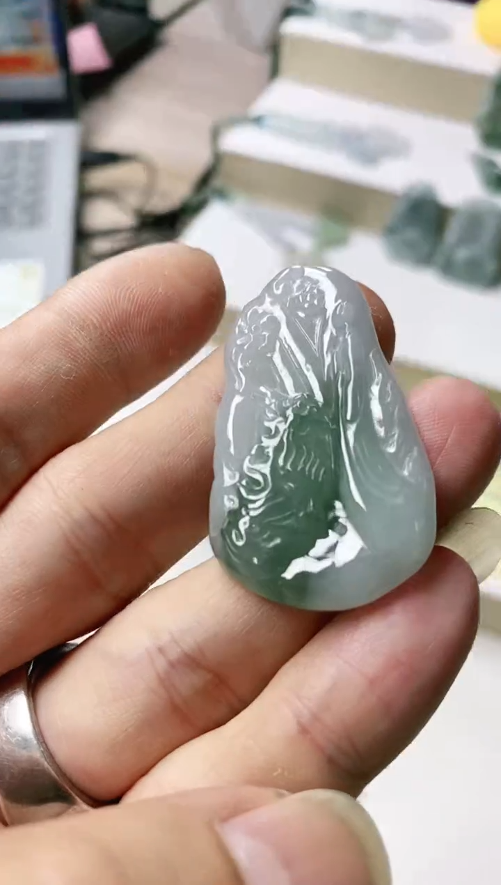 颈饰未镶嵌翡翠27天然缅甸翡翠A货佛魔