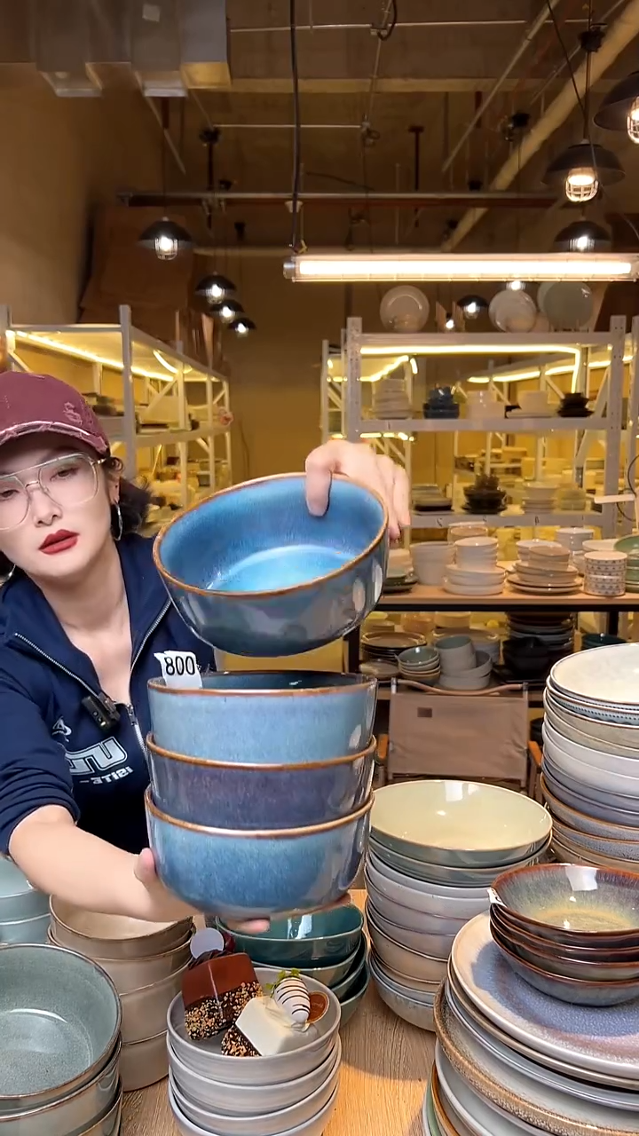 瓷180外贸尾货高温釉下彩陶瓷餐具默认微瑕