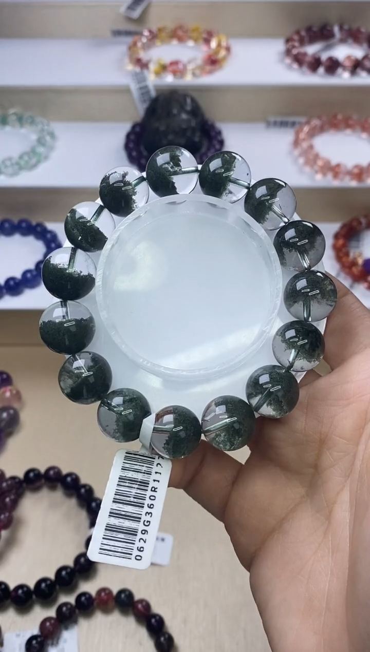 【闪购商品】水晶手链未镶嵌聚宝盆绿幽灵14m+