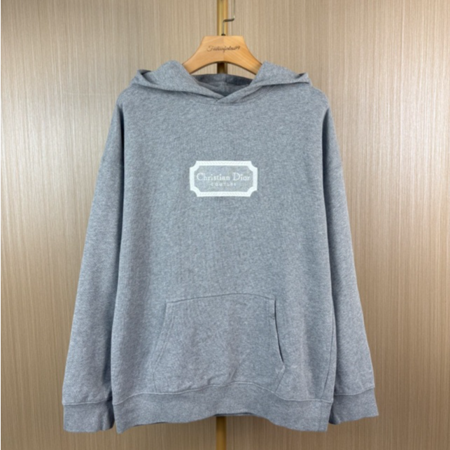 99新 DIOR/迪奥 灰色字母刺绣连帽卫衣 13 18317431